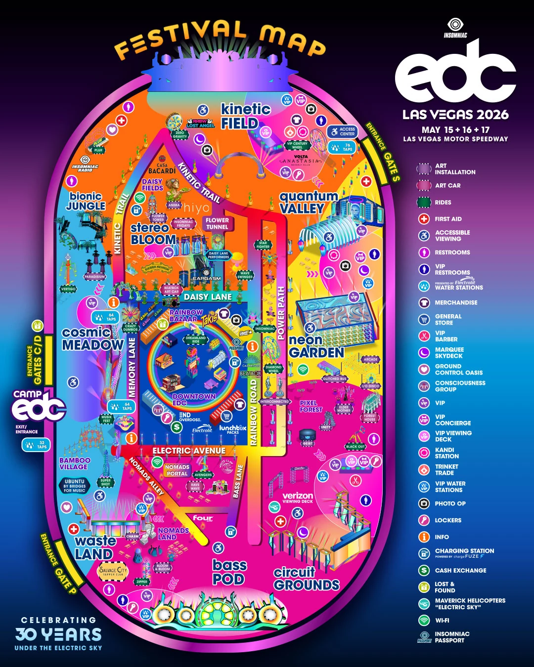 EDC Las Vegas Map (2026) map