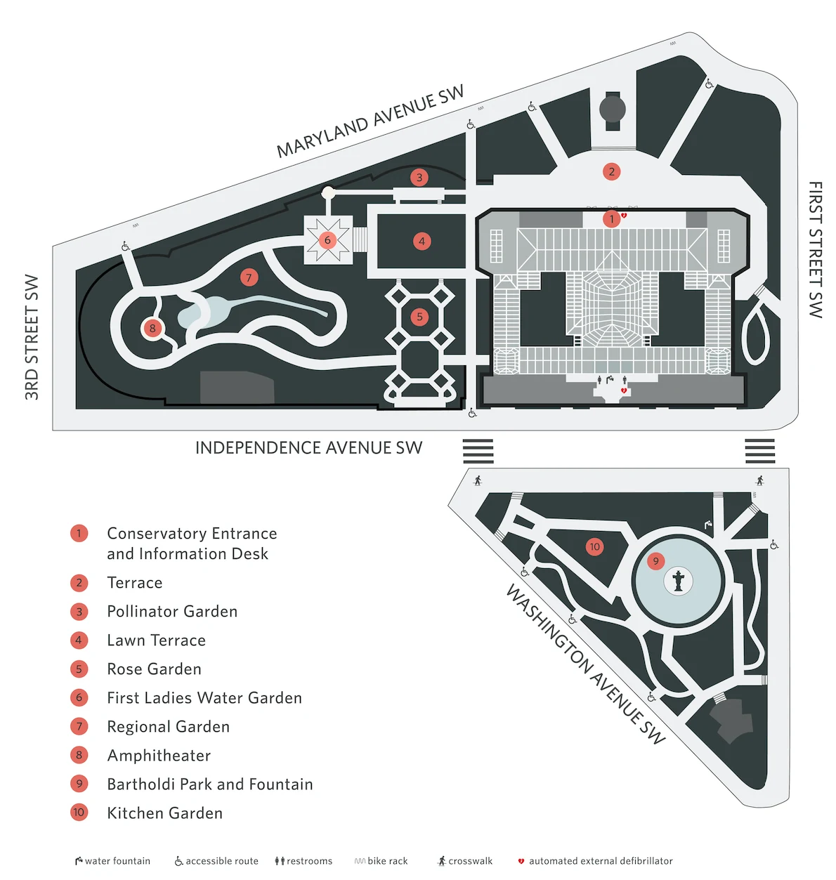 United States Botanic Garden map